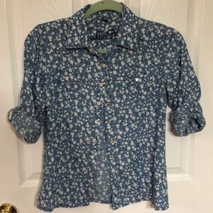 Blue and off white shirt